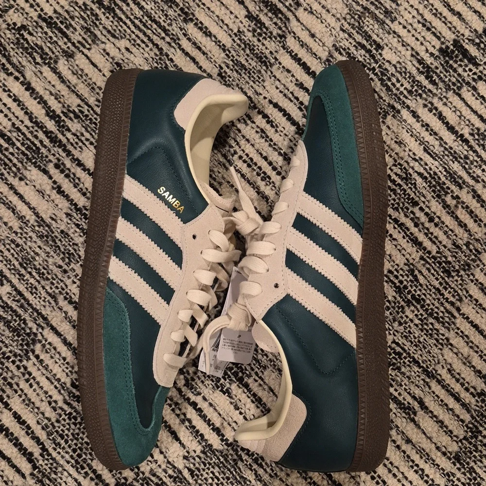 Adidas Samba OG Shoe Collegiate Green, Cream White, Men's Size 10 - Picture 6 of 11